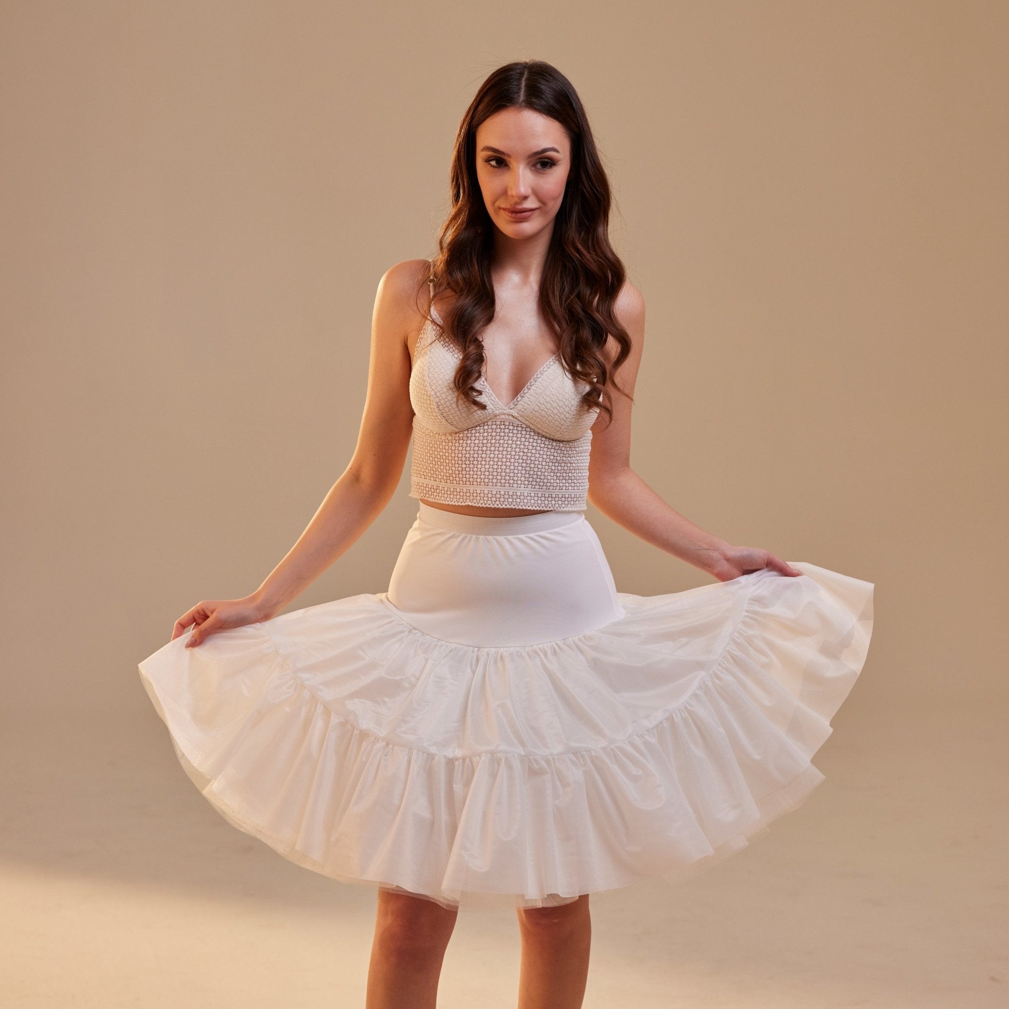 Short Petticoat Skirt with Corsage , Fluffy Layered Petticoat for Wedding, Party & Everyday Wear - Luzilly Bridal & Apparel