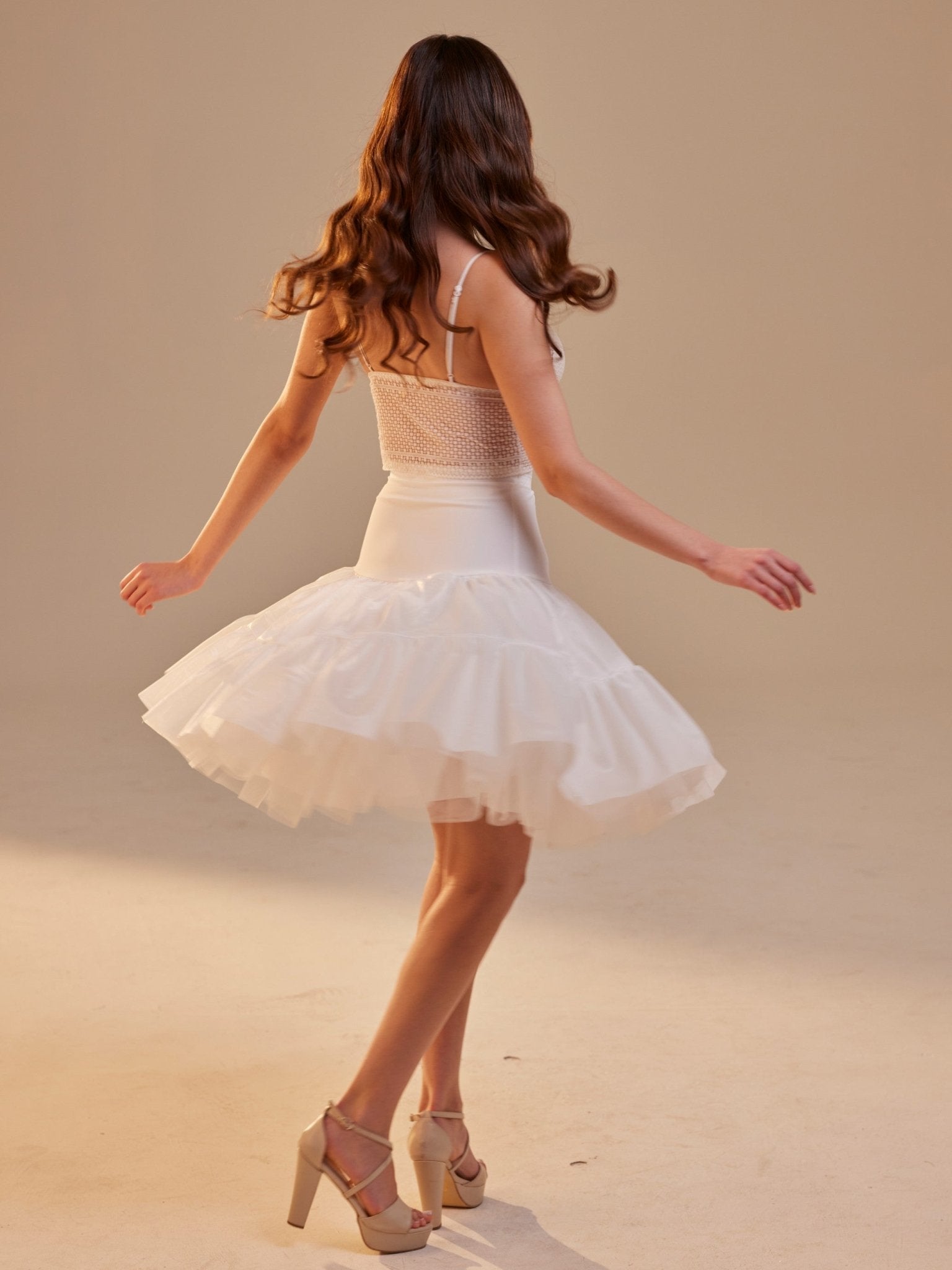 Short Petticoat Skirt with Corsage , Fluffy Layered Petticoat for Wedding, Party & Everyday Wear - Luzilly Bridal & Apparel