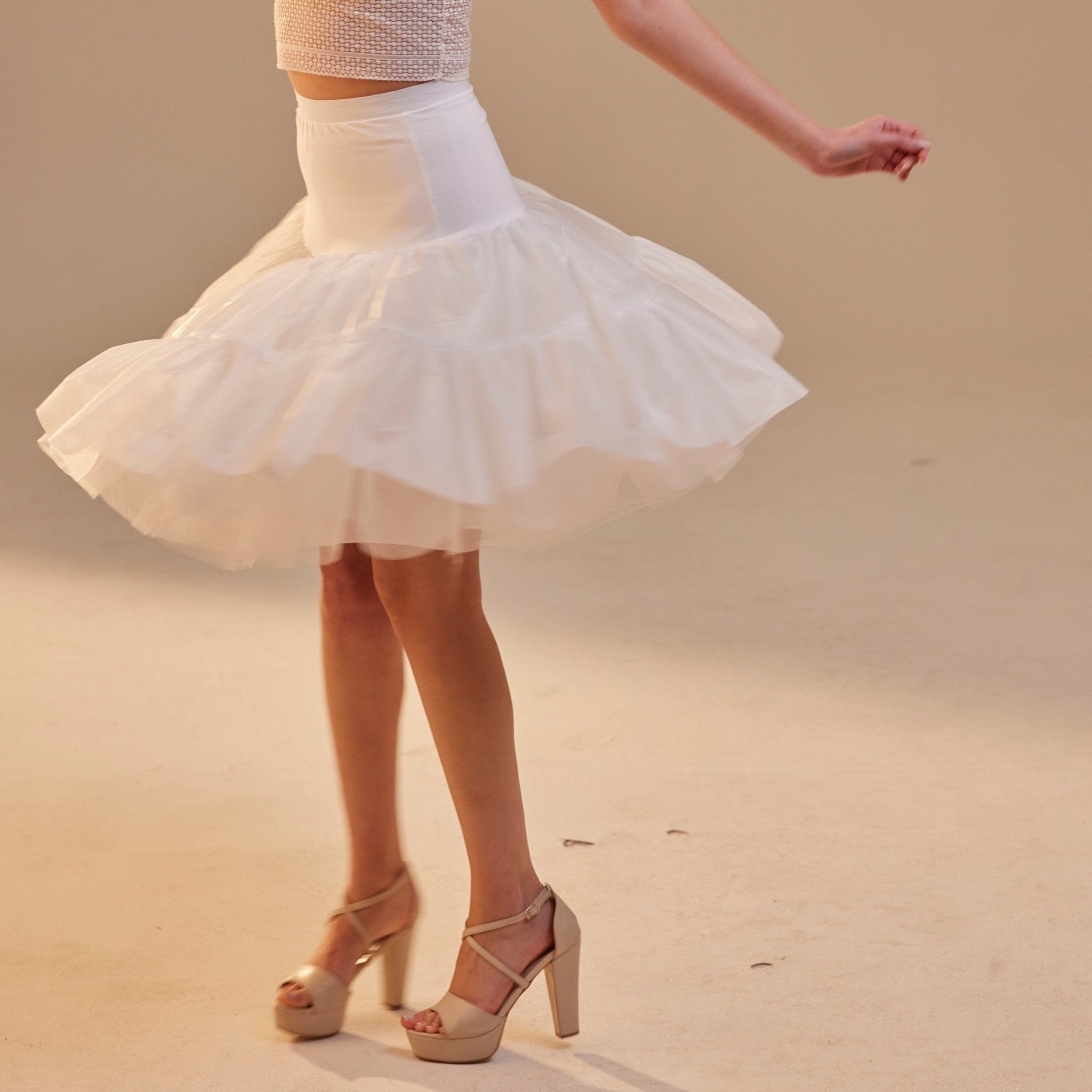 Short Petticoat Skirt with Corsage , Fluffy Layered Petticoat for Wedding, Party & Everyday Wear - Luzilly Bridal & Apparel