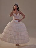 Short Ruffled Layered Hoop Skirt , Quinceañera & Wedding Underskirt - Luzilly Bridal & Apparel