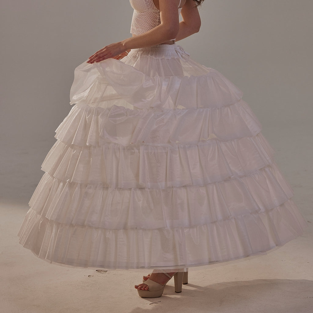 Short Ruffled Layered Hoop Skirt , Quinceañera & Wedding Underskirt - Luzilly Bridal & Apparel