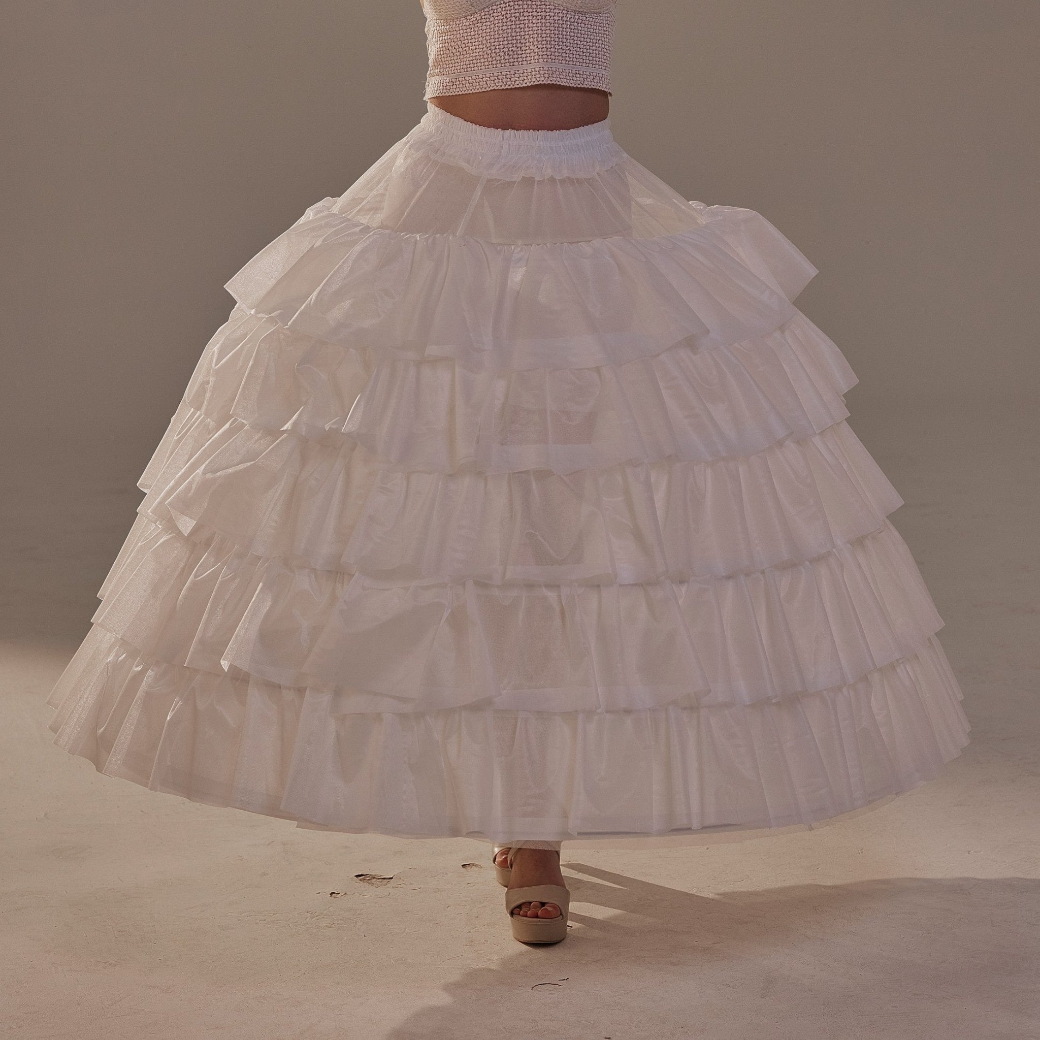Short Ruffled Layered Hoop Skirt , Quinceañera & Wedding Underskirt - Luzilly Bridal & Apparel