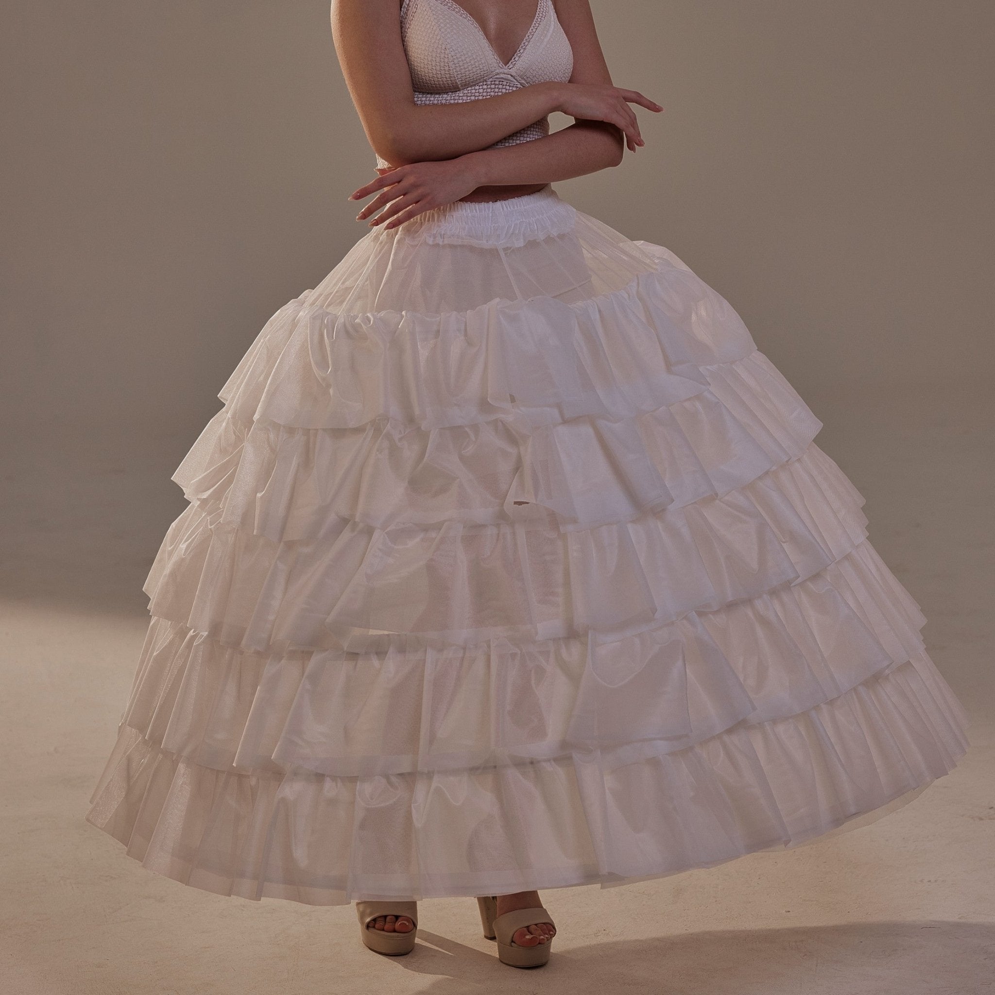 Short Ruffled Layered Hoop Skirt , Quinceañera & Wedding Underskirt - Luzilly Bridal & Apparel