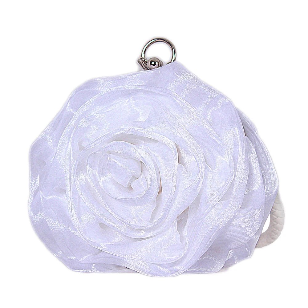 Silk Camellia Flower Bridal Clutch - Luzilly Bridal & Apparel