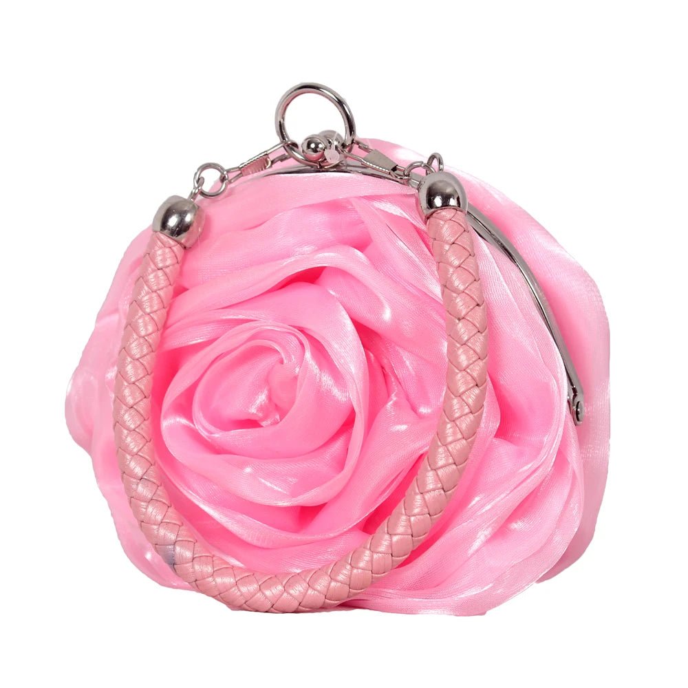 Silk Camellia Flower Bridal Clutch - Luzilly Bridal & Apparel