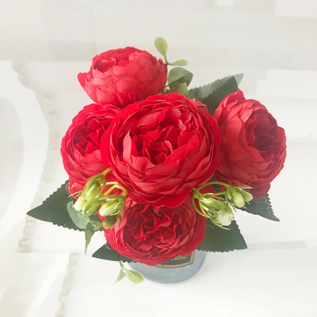 Silk Peony and Gypsophila Bouquet - Luzilly Bridal & Apparel