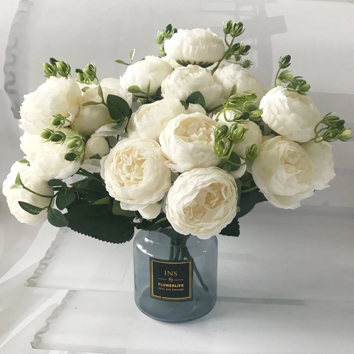 Silk Peony and Gypsophila Bouquet - Luzilly Bridal & Apparel
