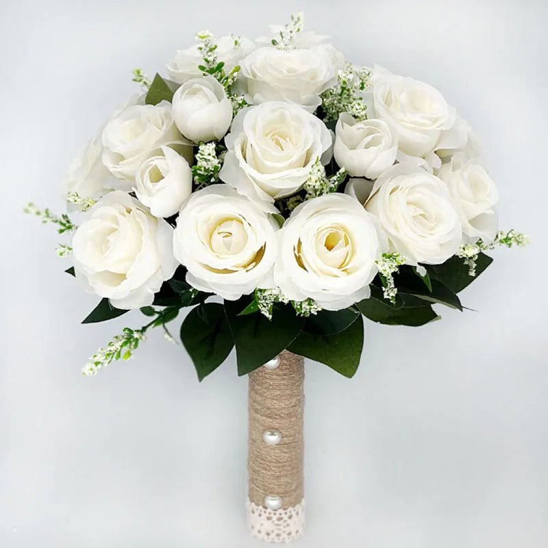 Silk Ribbon Rose Bridal Bouquet - Luzilly Bridal & Apparel