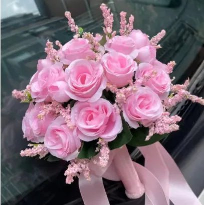 Silk Ribbon Rose Bridal Bouquet - Luzilly Bridal & Apparel