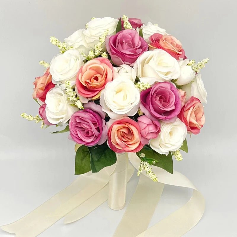Silk Ribbon Rose Bridal Bouquet - Luzilly Bridal & Apparel