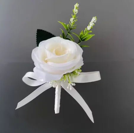 Silk Rose & Baby's Breath Wedding Bouquet - Luzilly Bridal & Apparel