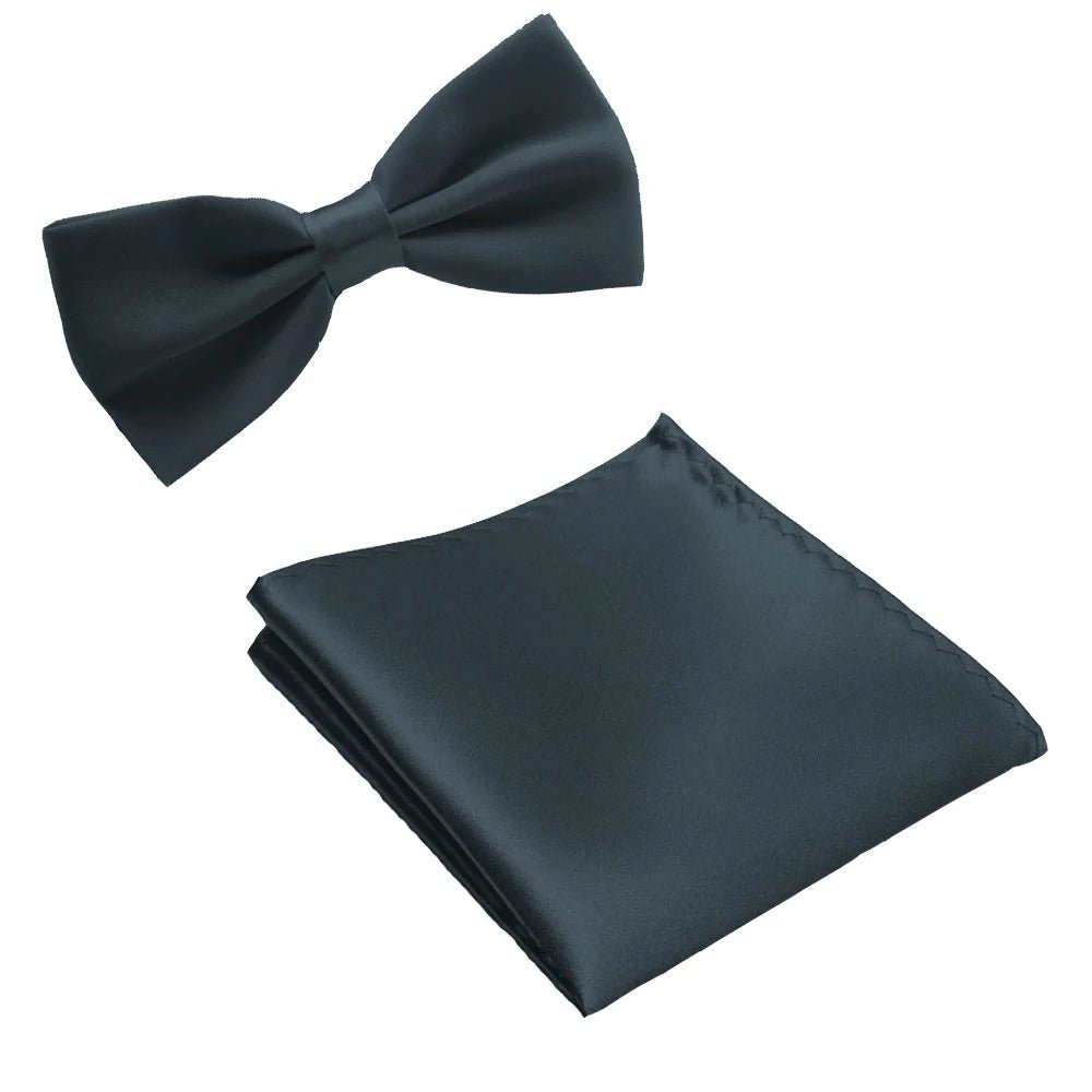 silk Solid Business bowtie men vintage purple carved Fashion Novelty ties black wedding bow tie pocket square handkerchief set - Luzilly Bridal & Apparel