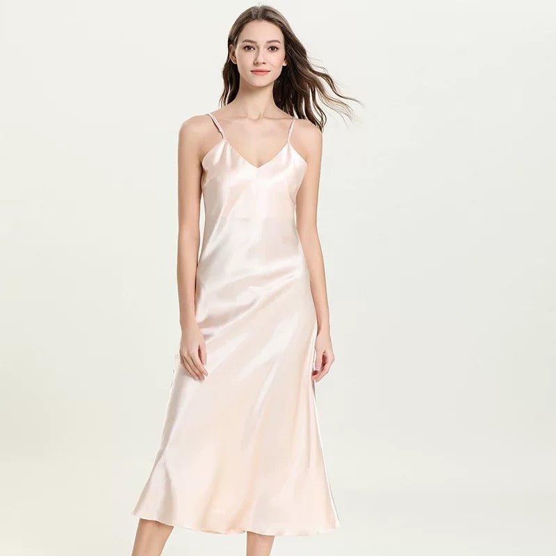 Silky Elegant Night Dress long Slips Multicolors - Tea length - Luzilly Bridal & Apparel
