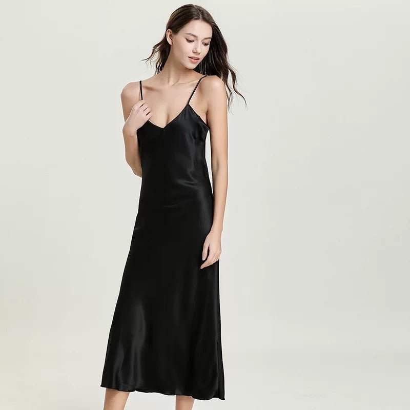 Silky Elegant Night Dress long Slips Multicolors - Tea length - Luzilly Bridal & Apparel