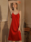 Silky Elegant Night Dress Slips Multicolors - Knee Lengh - Luzilly Bridal & Apparel
