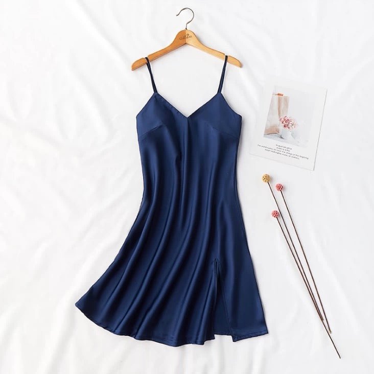 Silky Elegant Night Dress Slips Multicolors - Short - Luzilly Bridal & Apparel