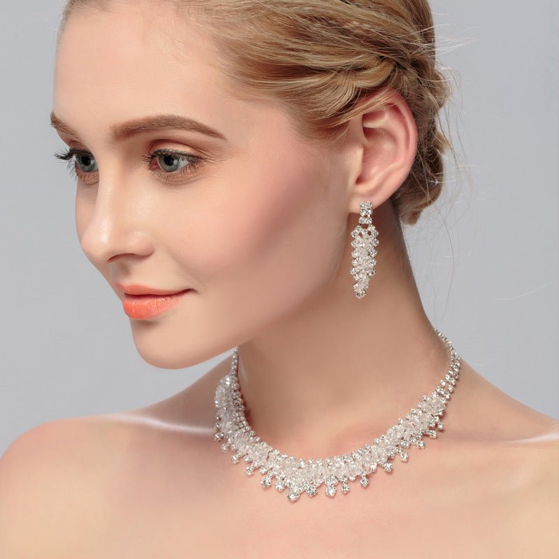 Silver Bridal Necklace Set - Luzilly Bridal & Apparel