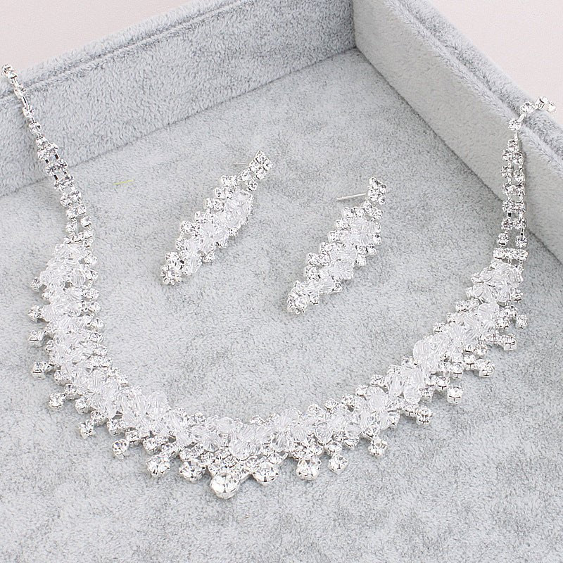 Silver Bridal Necklace Set - Luzilly Bridal & Apparel