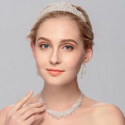 Silver Bridal Necklace Set - Luzilly Bridal & Apparel