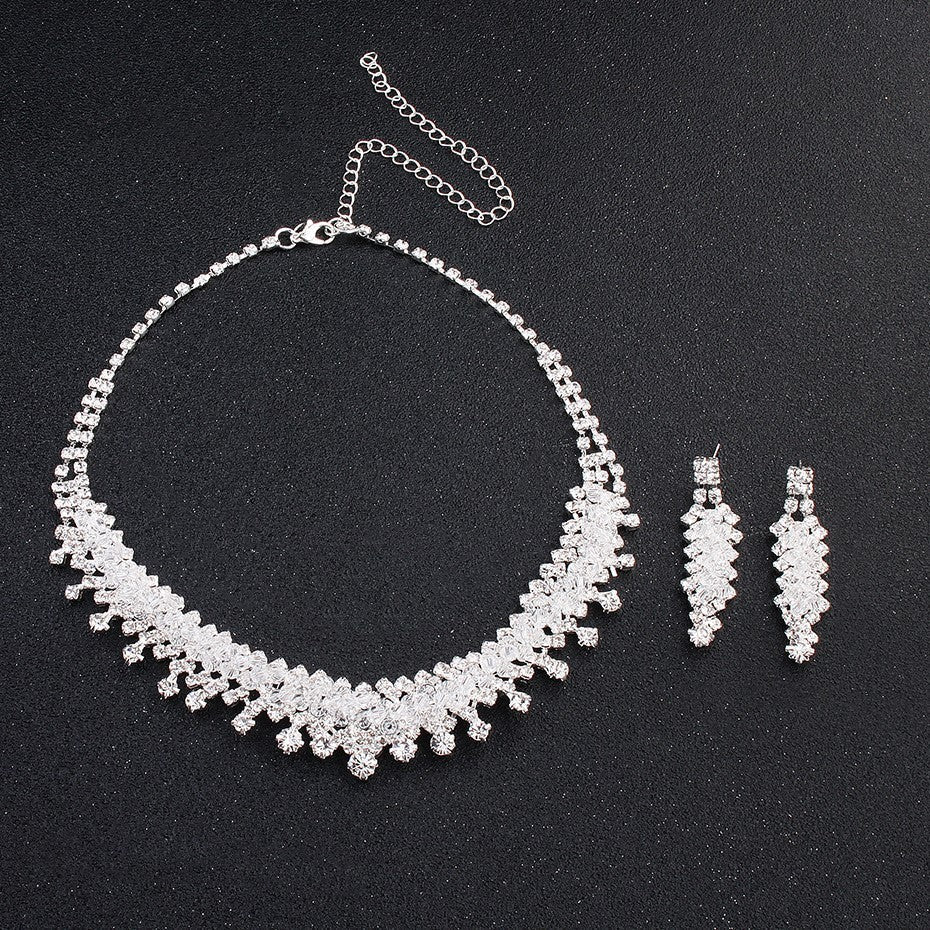 Silver Bridal Necklace Set - Luzilly Bridal & Apparel