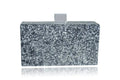 Silver Glitter Acrylic Box Clutch - Luzilly Bridal & Apparel