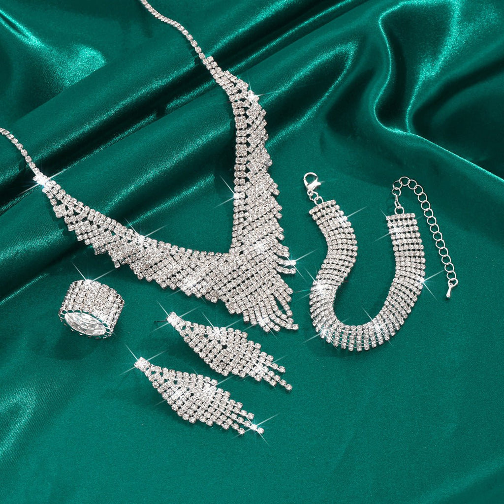 Silver-Tone Bridal Jewelry Set - Luzilly Bridal & Apparel