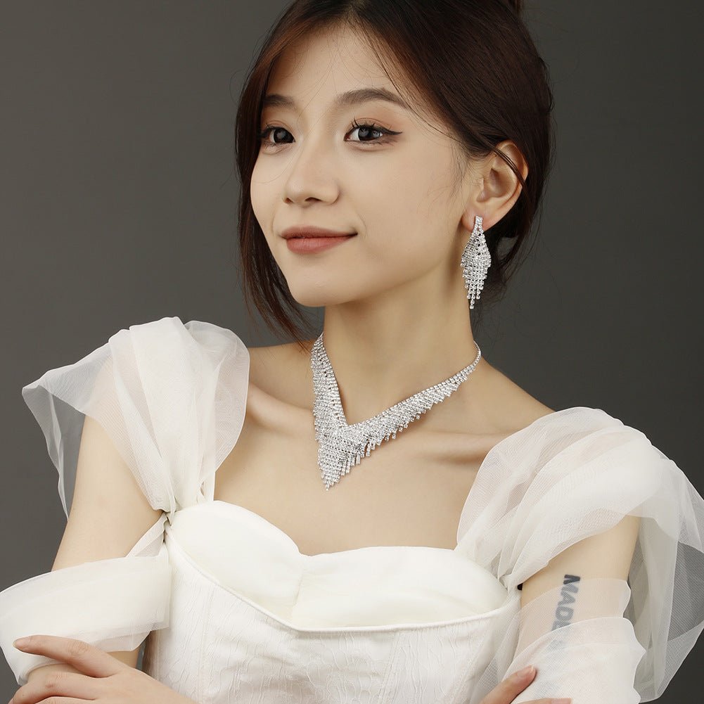 Silver-Tone Bridal Jewelry Set - Luzilly Bridal & Apparel