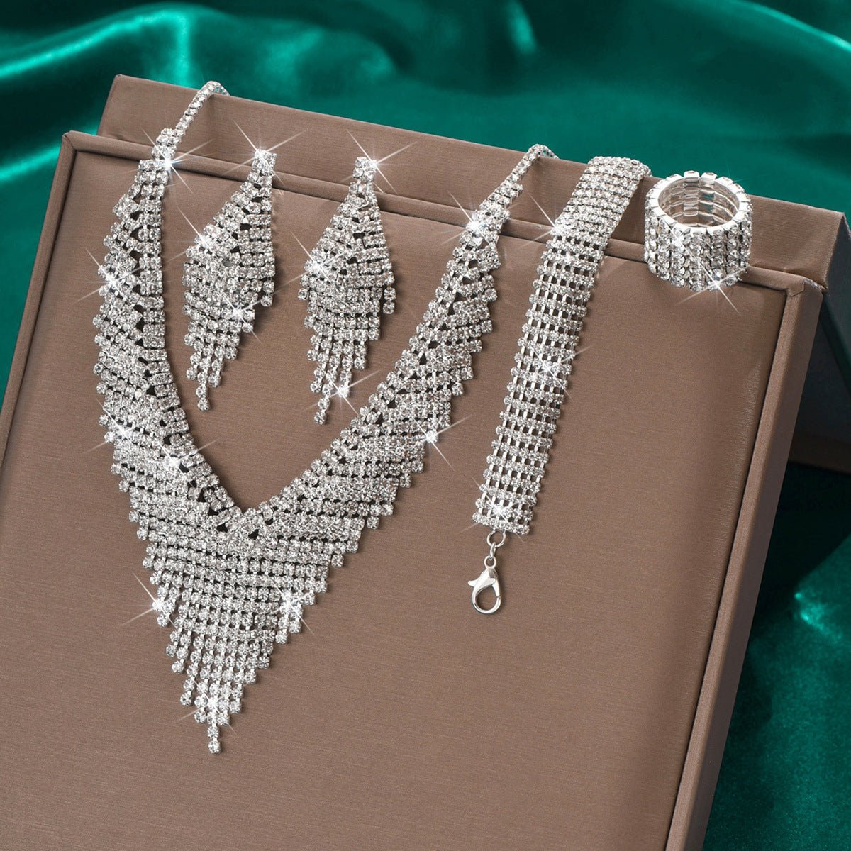 Silver-Tone Bridal Jewelry Set - Luzilly Bridal & Apparel
