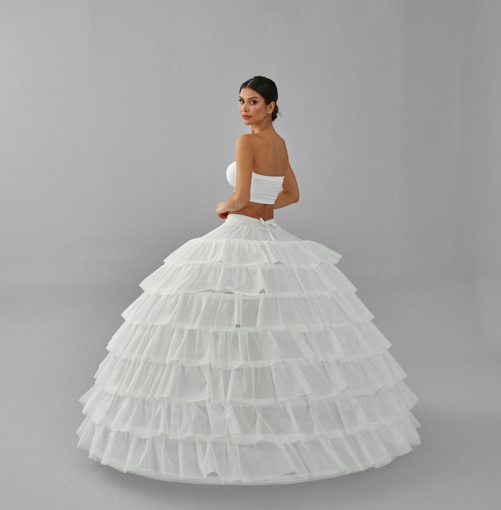 Simple Wedding Dresses Ball Gown Crinoline Skirt -Quinceanera Petticoat Skirt - Luzilly Bridal & Apparel