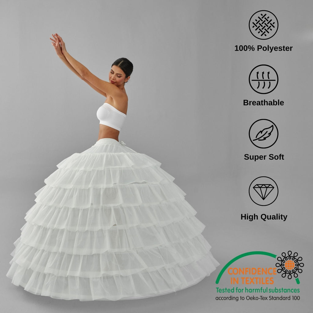 Simple Wedding Dresses Ball Gown Crinoline Skirt -Quinceanera Petticoat Skirt - Luzilly Bridal & Apparel