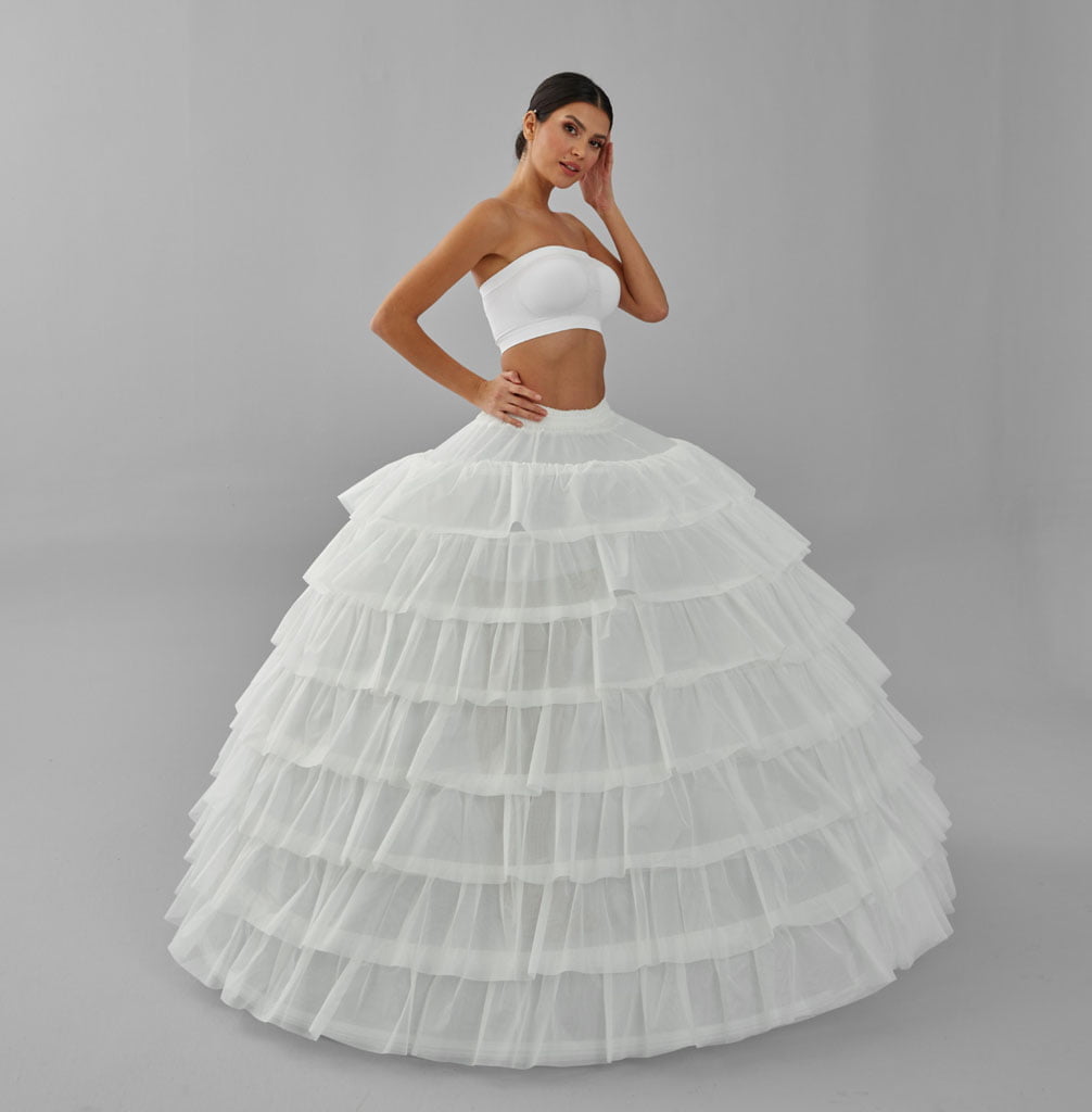 Simple Wedding Dresses Ball Gown Crinoline Skirt -Quinceanera Petticoat Skirt - Luzilly Bridal & Apparel