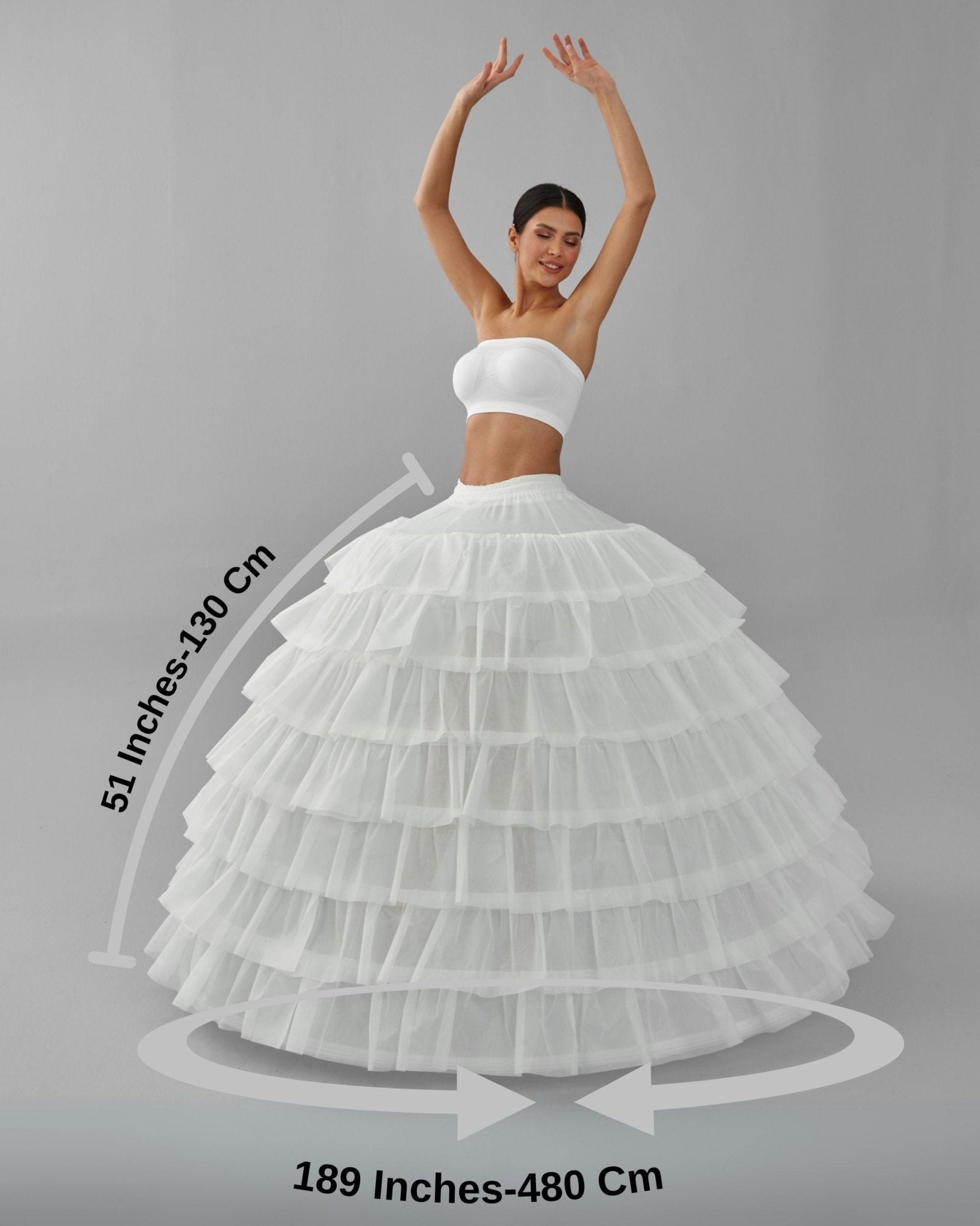 Simple Wedding Dresses Ball Gown Crinoline Skirt -Quinceanera Petticoat Skirt - Luzilly Bridal & Apparel