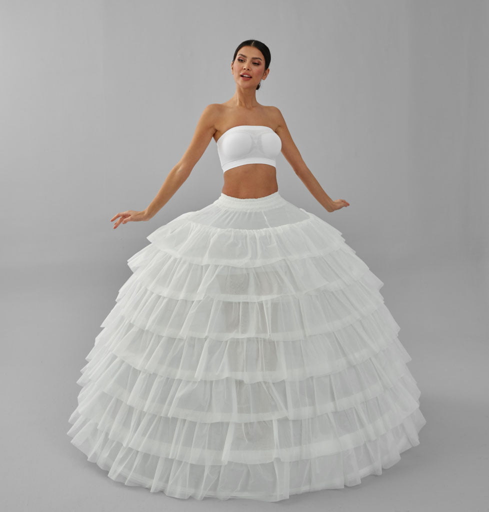 Simple Wedding Dresses Ball Gown Crinoline Skirt -Quinceanera Petticoat Skirt - Luzilly Bridal & Apparel
