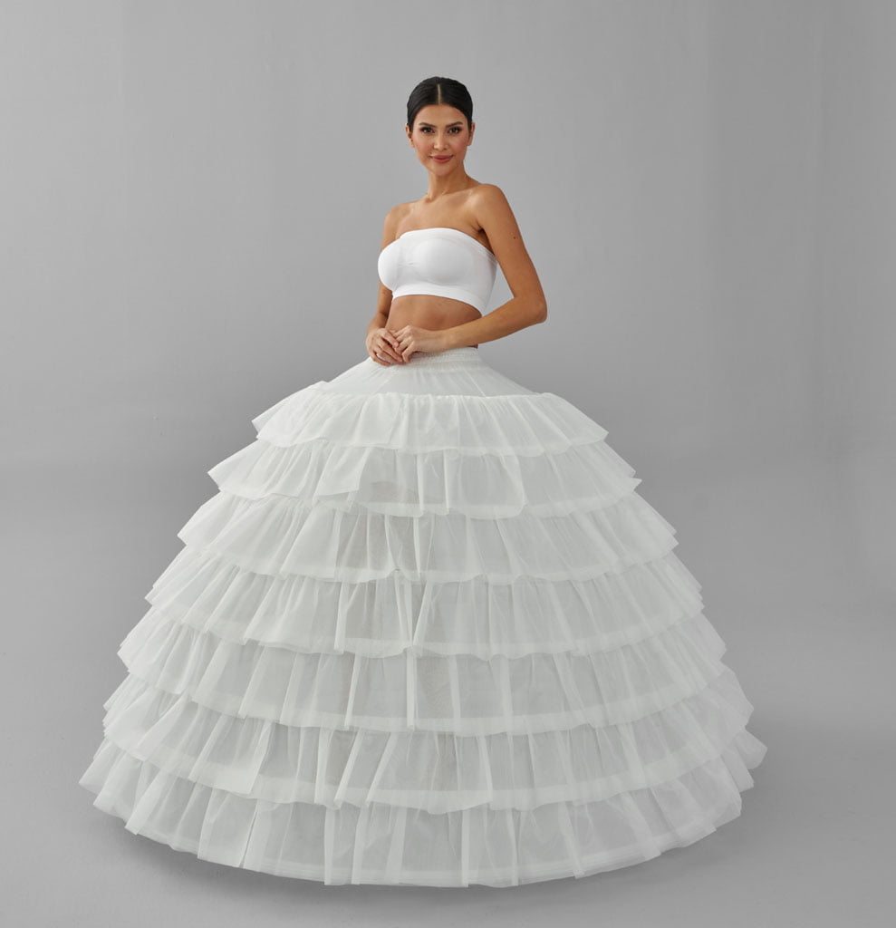 Simple Wedding Dresses Ball Gown Crinoline Skirt -Quinceanera Petticoat Skirt - Luzilly Bridal & Apparel