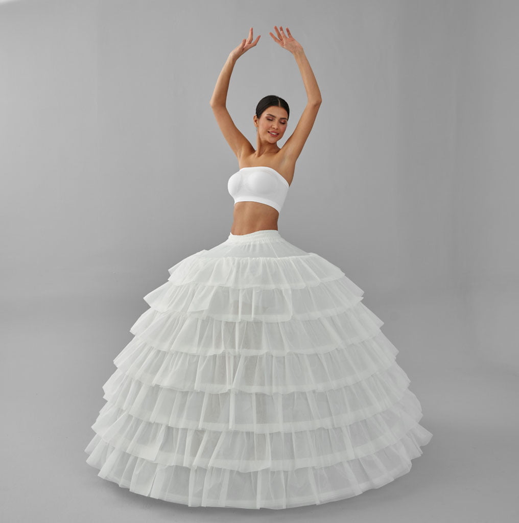 Simple Wedding Dresses Ball Gown Crinoline Skirt -Quinceanera Petticoat Skirt - Luzilly Bridal & Apparel
