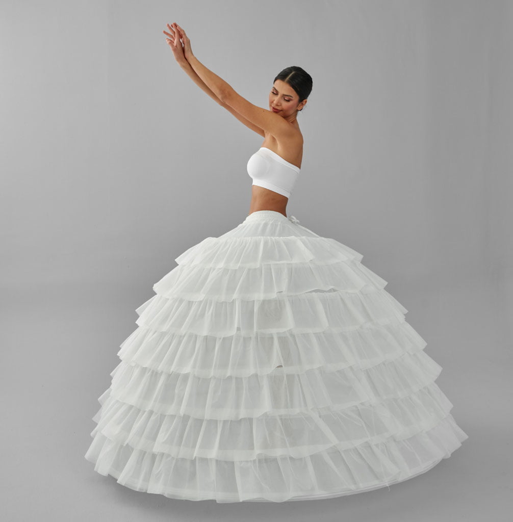 Simple Wedding Dresses Ball Gown Crinoline Skirt -Quinceanera Petticoat Skirt - Luzilly Bridal & Apparel