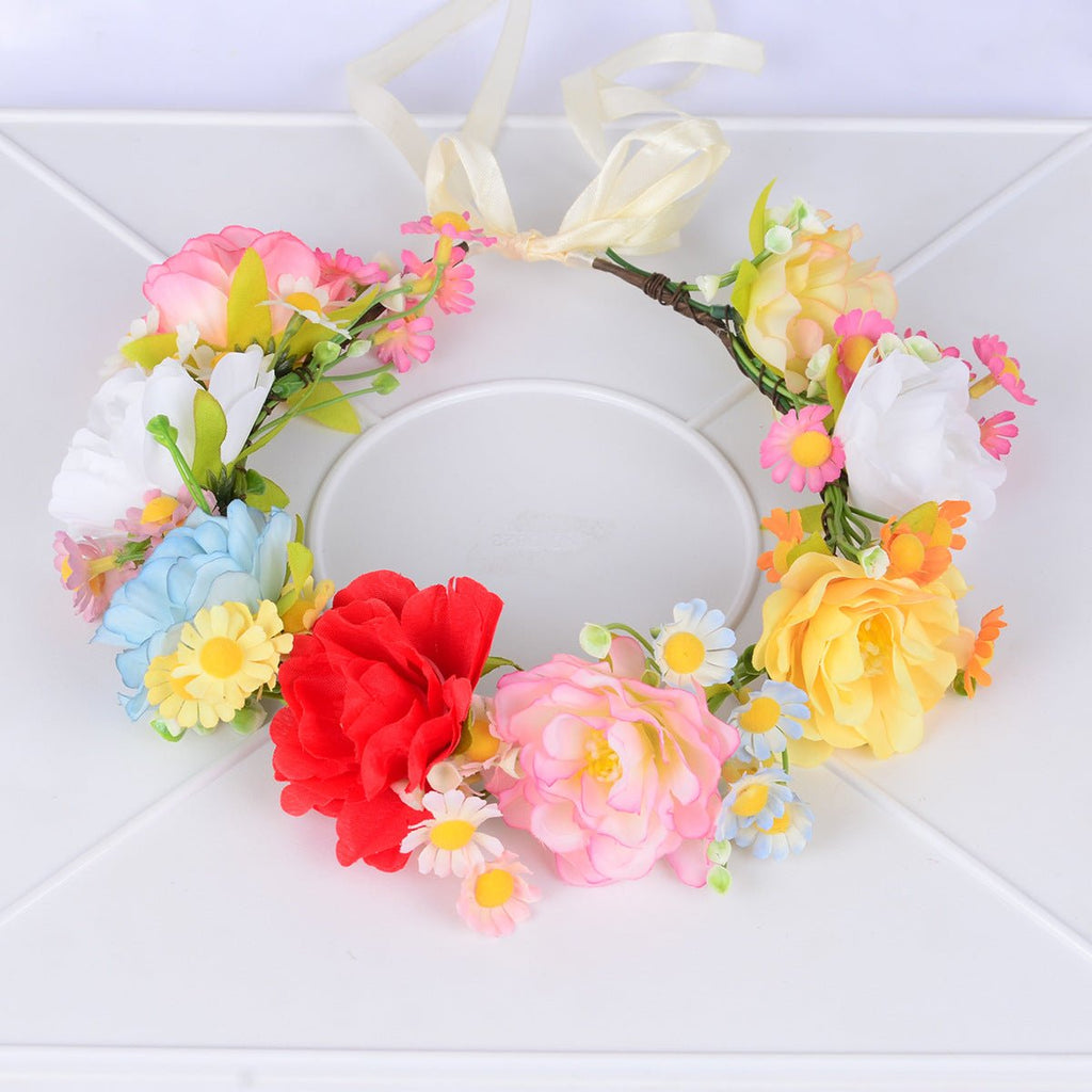 Simulated Chrysanthemum Flower Wreath, Starry Sky, Hibiscus Flower Wreath, Bridal Wedding Photography - Luzilly Bridal & Apparel