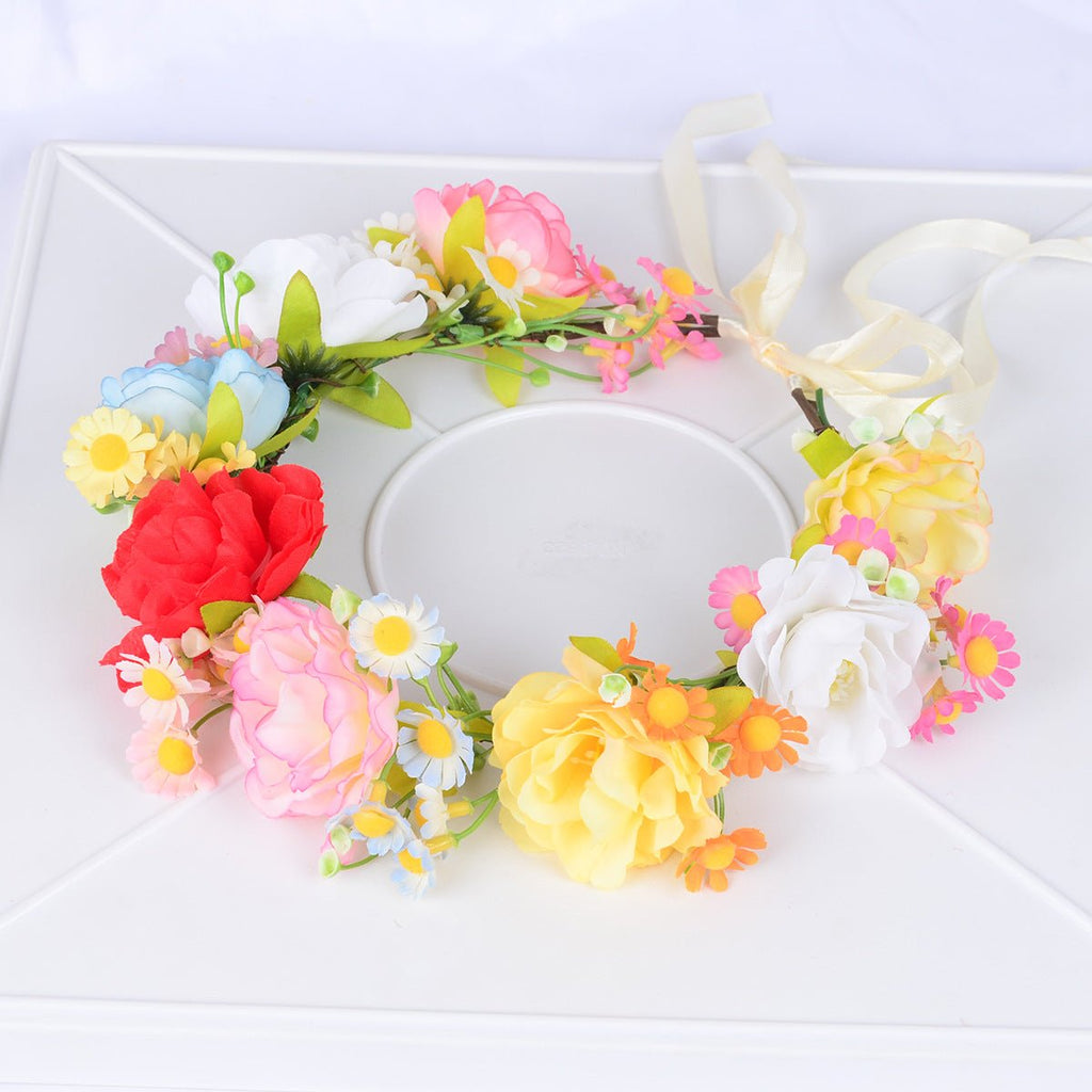 Simulated Chrysanthemum Flower Wreath, Starry Sky, Hibiscus Flower Wreath, Bridal Wedding Photography - Luzilly Bridal & Apparel