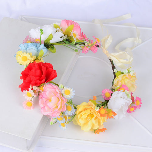 Simulated Chrysanthemum Flower Wreath, Starry Sky, Hibiscus Flower Wreath, Bridal Wedding Photography - Luzilly Bridal & Apparel