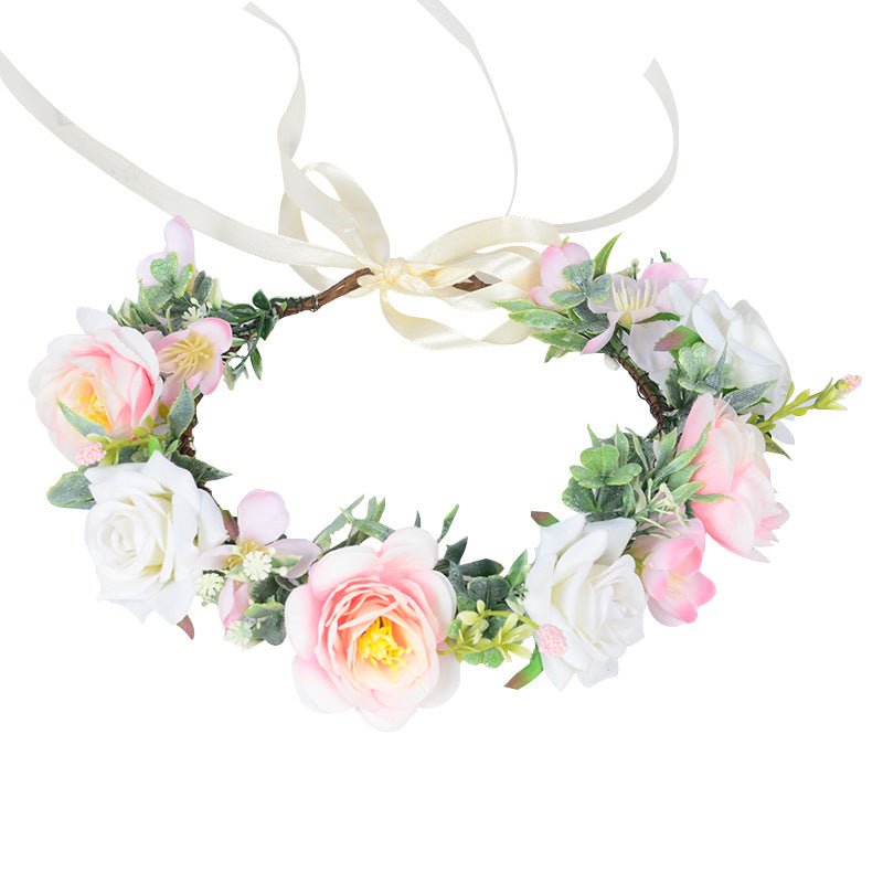 Simulated Rose Blossoms Adjustable Headwear Wreath Bridal Fairy Princess Birthday Performance Headwear - Luzilly Bridal & Apparel