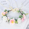 Simulated Rose Blossoms Adjustable Headwear Wreath Bridal Fairy Princess Birthday Performance Headwear - Luzilly Bridal & Apparel