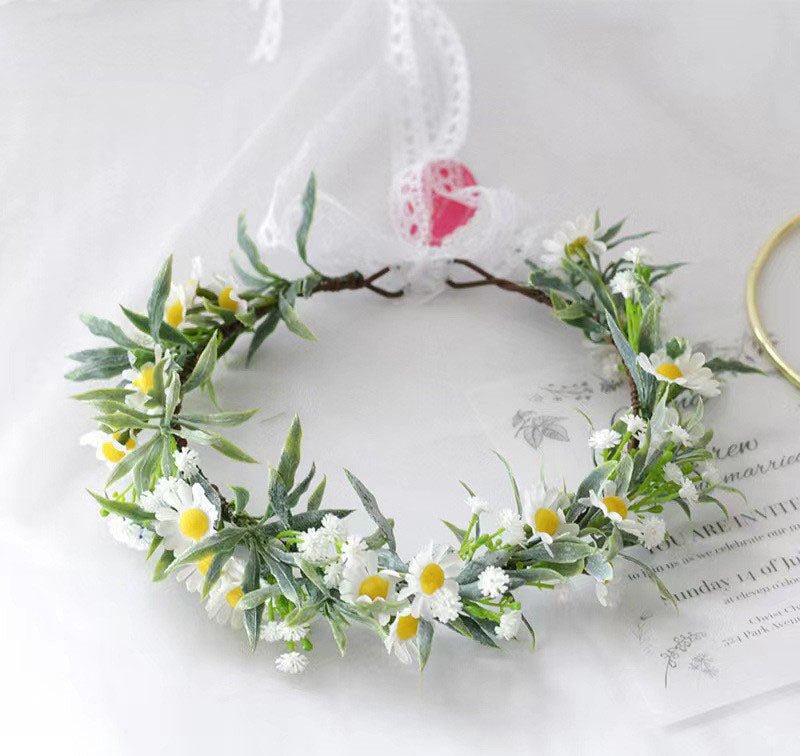 Simulated Rose Blossoms Adjustable Headwear Wreath Bridal Forest Flower Wedding Photography Scale Pretend - Luzilly Bridal & Apparel