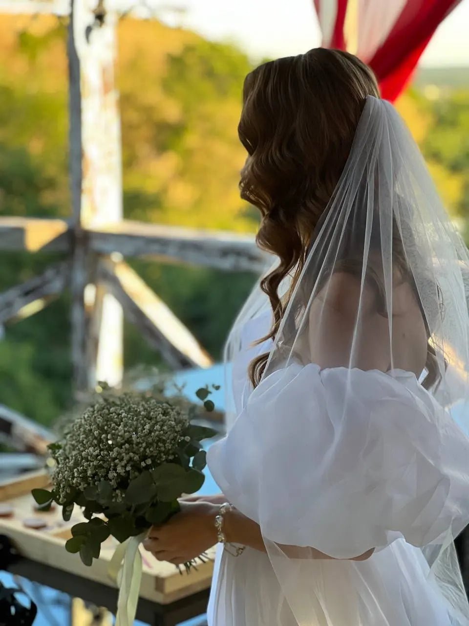 Single-Layer Tulle Bridal Veil with Comb - Luzilly Bridal & Apparel