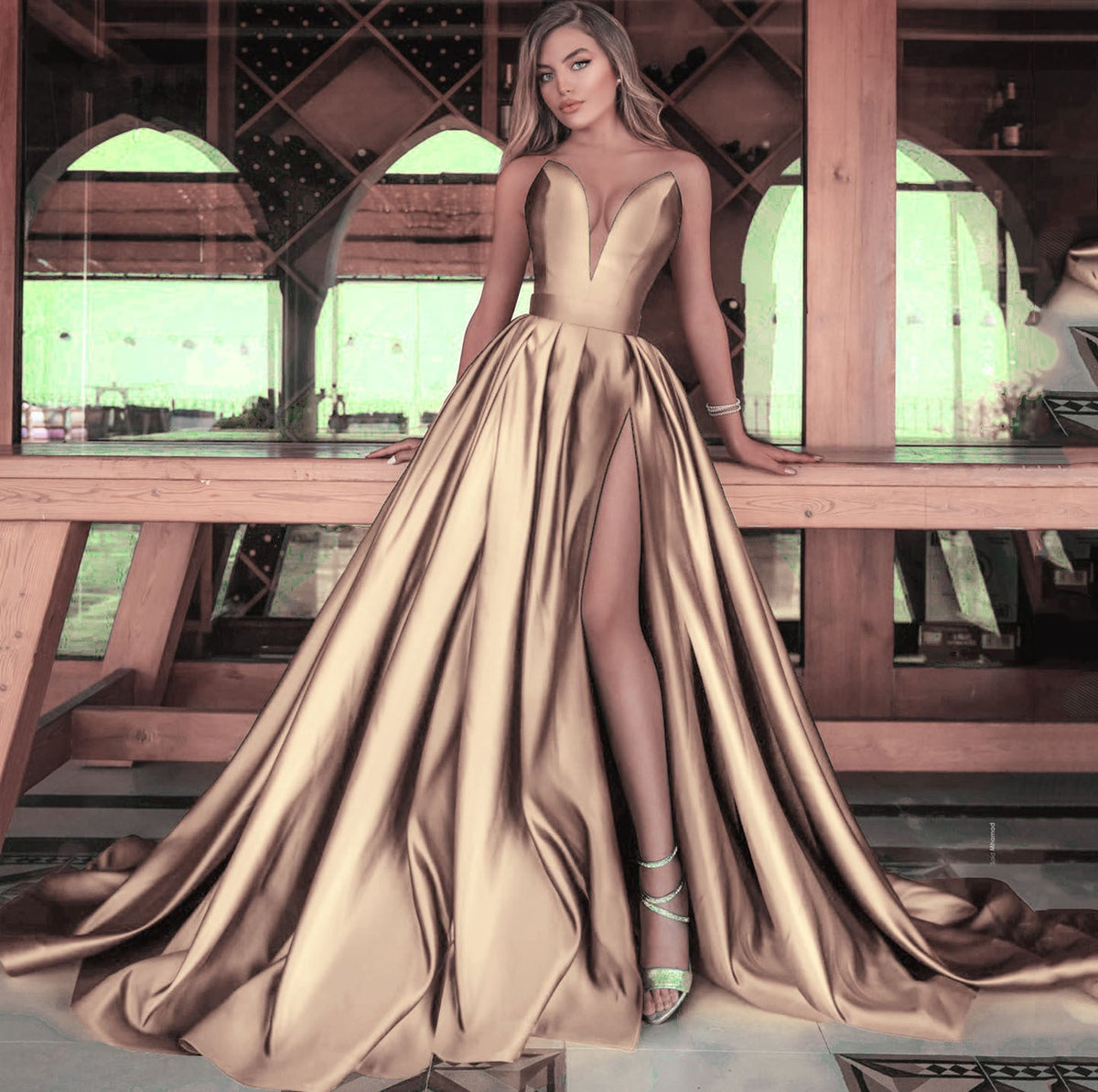 Sleeveless Formal Gown in Five Colours - Luzilly Bridal & Apparel
