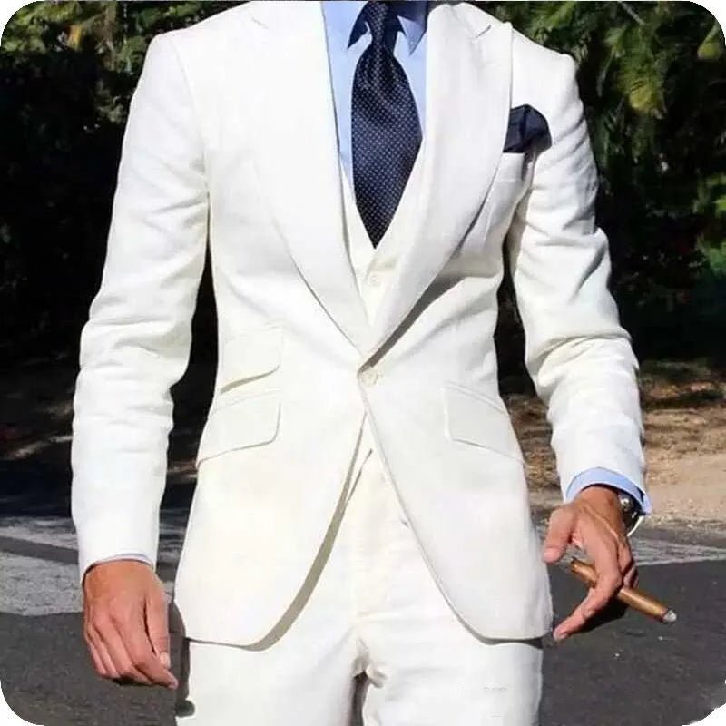 Slim-Fit 3-Piece Groom Tuxedo — Wedding Suit - Luzilly Bridal & Apparel