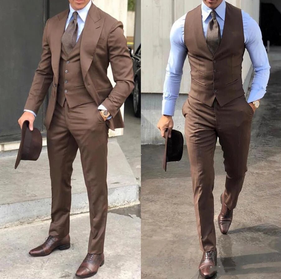 Slim-Fit 3-Piece Groom Tuxedo — Wedding Suit - Luzilly Bridal & Apparel