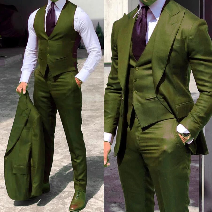 Slim-Fit 3-Piece Groom Tuxedo — Wedding Suit - Luzilly Bridal & Apparel