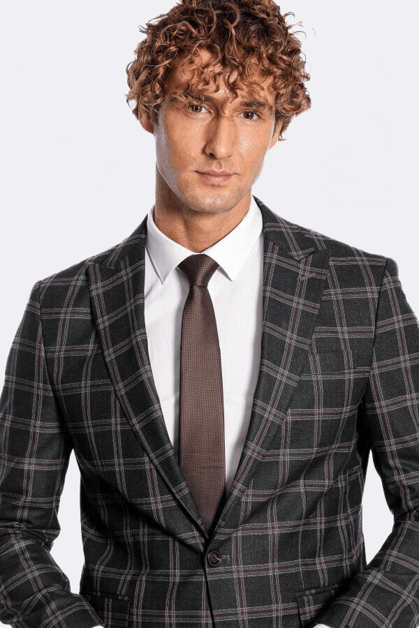 Slim Fit Peak Lapel Black Men Blazer - Wessi - Luzilly Bridal & Apparel