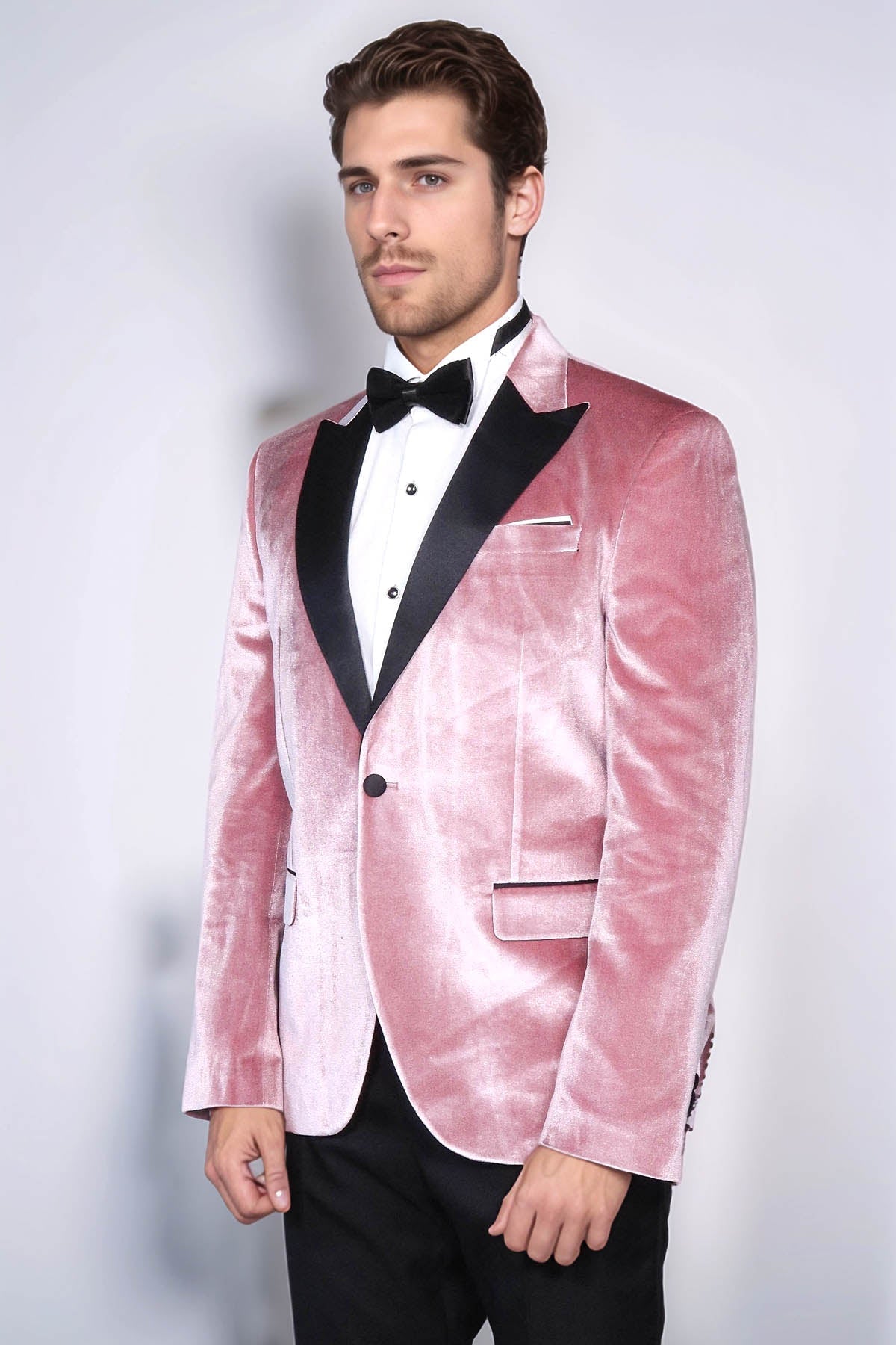 Slim Fit Peak Lapel Velvet Pink Men Tuxedo Jacket - Wessi - Luzilly Bridal & Apparel