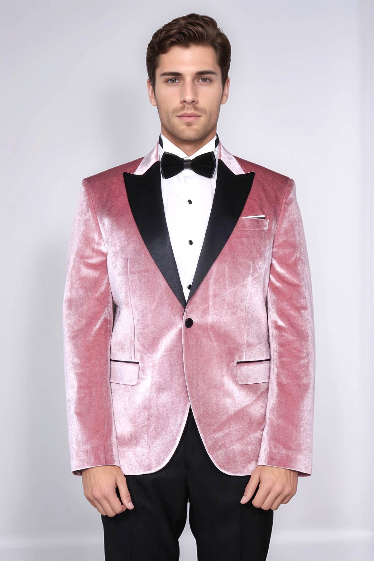Slim Fit Peak Lapel Velvet Pink Men Tuxedo Jacket - Wessi - Luzilly Bridal & Apparel